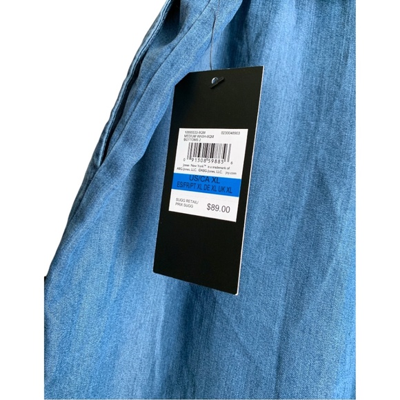 NWT Women's Jones New York Wide Crop Pants Size XL Denim Chambray Elastic Waist - Picture 6 of 9